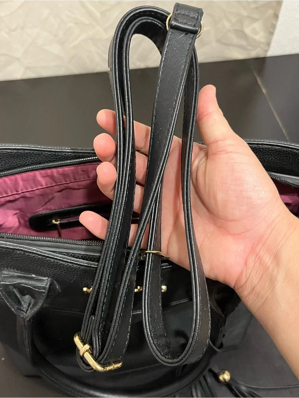 Michael Kors Black Leather Tote Bag